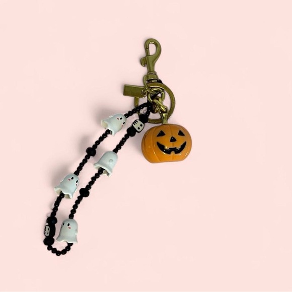 Pumpkin Purse Charm with Ghost Beaded strap - Picture 2 of 2